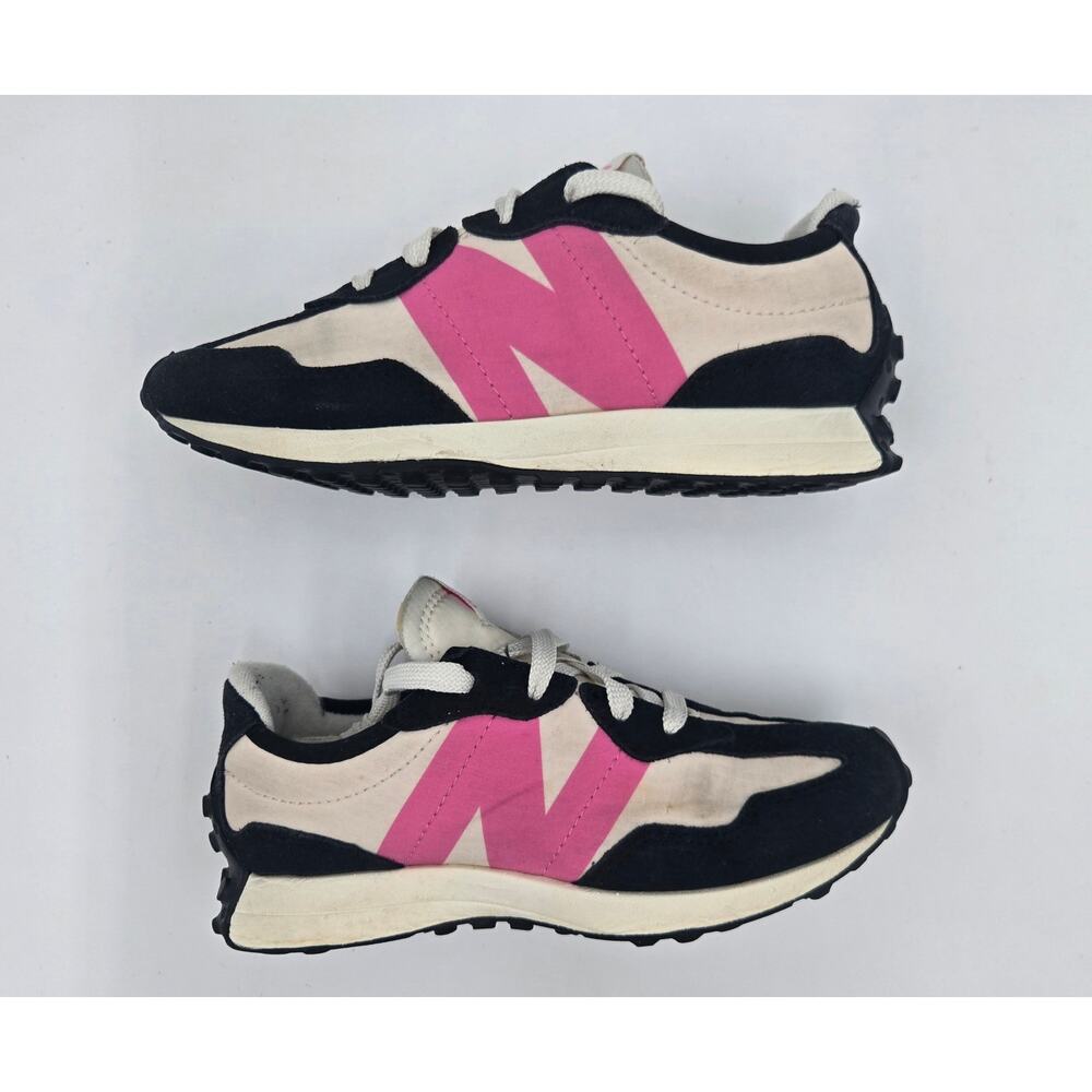 New Balance 327 Youth 2 Black Pink Sneakers Retro Running Shoes - Picture 3 of 8